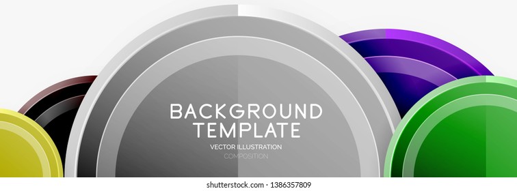 Circle geometric abstract background template for web banner, business presentation, branding, wallpaper. Vector design