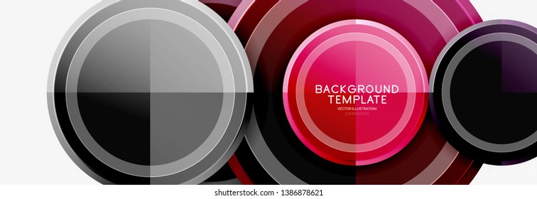 Plantilla de fondo abstracto geométrico circular para banner web, presentación de negocios, marca, fondo de pantalla. Diseño de vectores