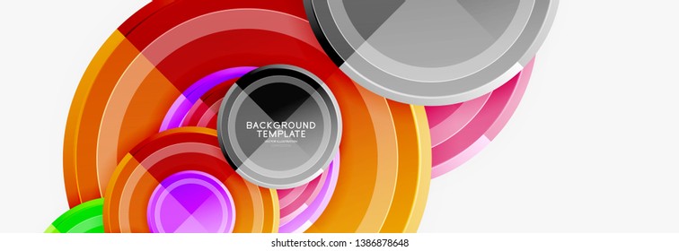 Plantilla de fondo abstracto geométrico circular para banner web, presentación de negocios, marca, fondo de pantalla. Diseño de vectores