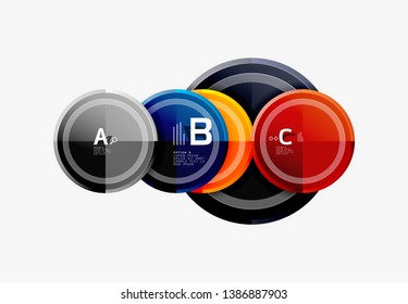 Circle geometric abstract background template for web banner, business presentation, branding, wallpaper. Vector design