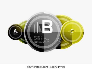 Circle geometric abstract background template for web banner, business presentation, branding, wallpaper. Vector design