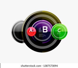 Circle geometric abstract background template for web banner, business presentation, branding, wallpaper. Vector design