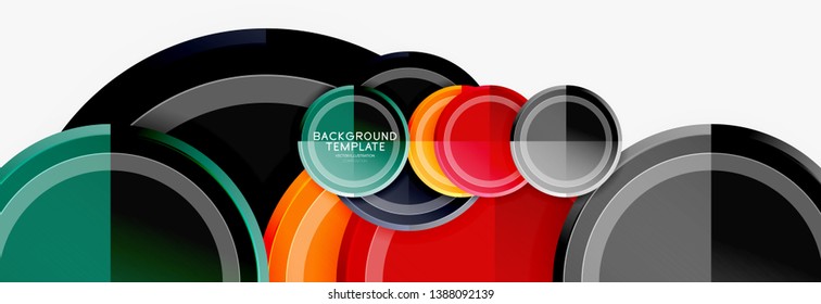 Circle geometric abstract background template for web banner, business presentation, branding, wallpaper. Vector design
