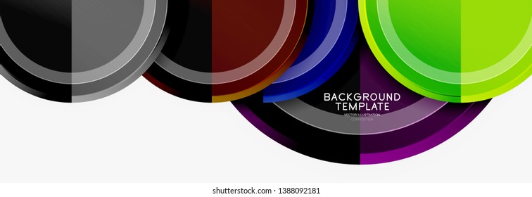 Circle geometric abstract background template for web banner, business presentation, branding, wallpaper. Vector design