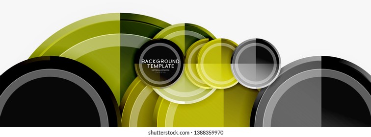 Circle geometric abstract background template for web banner, business presentation, branding, wallpaper. Vector design