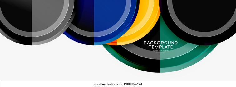 Circle geometric abstract background template for web banner, business presentation, branding, wallpaper. Vector design