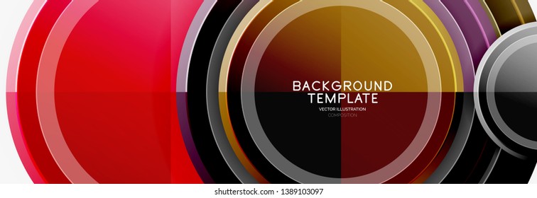 Plantilla de fondo abstracto geométrico circular para banner web, presentación de negocios, marca, fondo de pantalla. Diseño de vectores