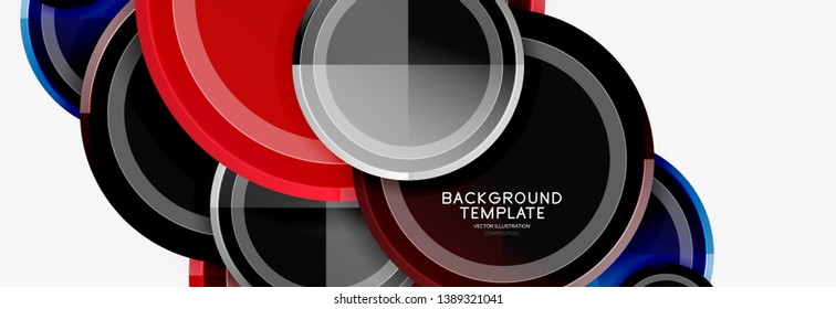 Circle geometric abstract background template for web banner, business presentation, branding, wallpaper. Vector design