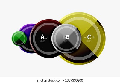 Circle geometric abstract background template for web banner, business presentation, branding, wallpaper. Vector design