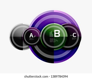 Circle geometric abstract background template for web banner, business presentation, branding, wallpaper. Vector design