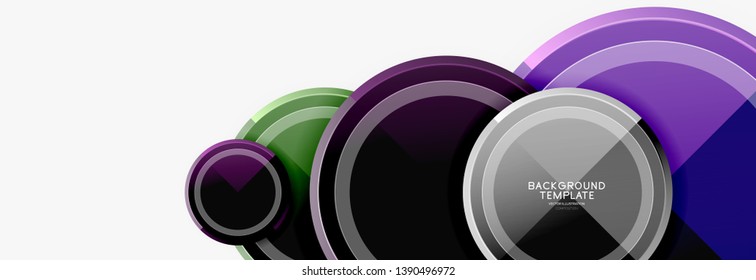 Circle geometric abstract background template for web banner, business presentation, branding, wallpaper. Vector design
