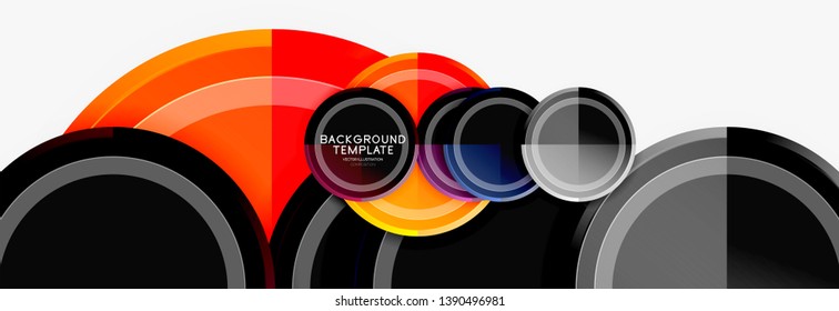 Circle geometric abstract background template for web banner, business presentation, branding, wallpaper. Vector design