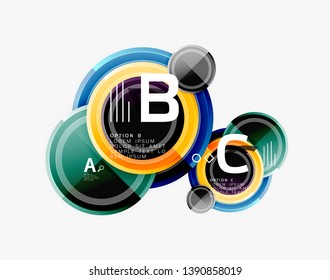 Circle geometric abstract background template for web banner, business presentation, branding, wallpaper. Vector design