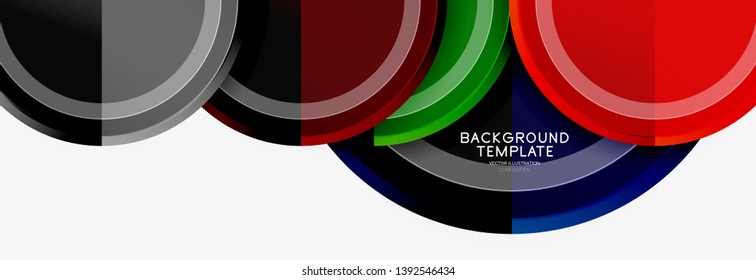 Modelo de plano de fundo abstrato geométrico círculo para banner web, apresentação de negócios, marca, papel de parede. Design vetorial