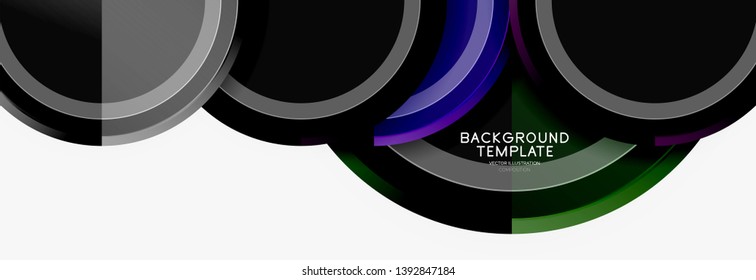 Circle geometric abstract background template for web banner, business presentation, branding, wallpaper. Vector design