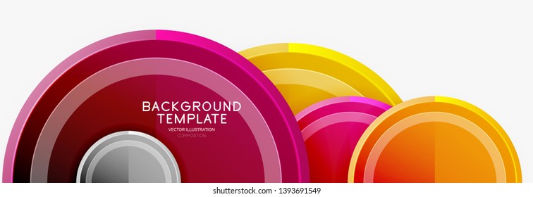 Circle geometric abstract background template for web banner, business presentation, branding, wallpaper. Vector design