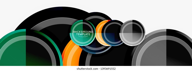 Circle geometric abstract background template for web banner, business presentation, branding, wallpaper. Vector design