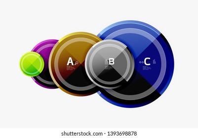 Circle geometric abstract background template for web banner, business presentation, branding, wallpaper. Vector design