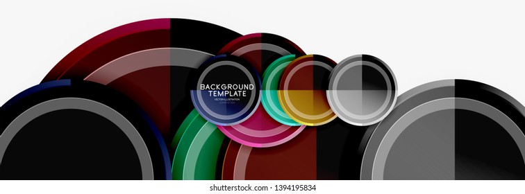 Circle geometric abstract background template for web banner, business presentation, branding, wallpaper. Vector design