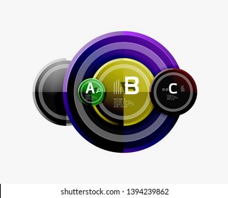 Circle geometric abstract background template for web banner, business presentation, branding, wallpaper. Vector design