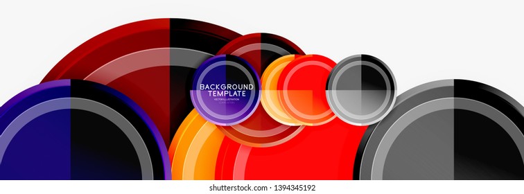 Modelo de plano de fundo abstrato geométrico círculo para banner web, apresentação de negócios, marca, papel de parede. Design vetorial