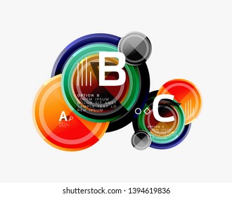 Circle geometric abstract background template for web banner, business presentation, branding, wallpaper. Vector design