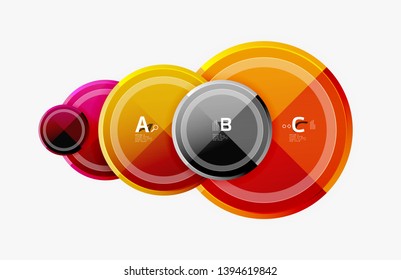 Circle geometric abstract background template for web banner, business presentation, branding, wallpaper. Vector design