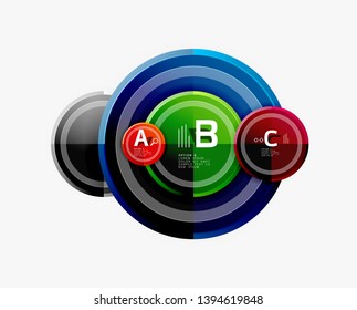 Circle geometric abstract background template for web banner, business presentation, branding, wallpaper. Vector design