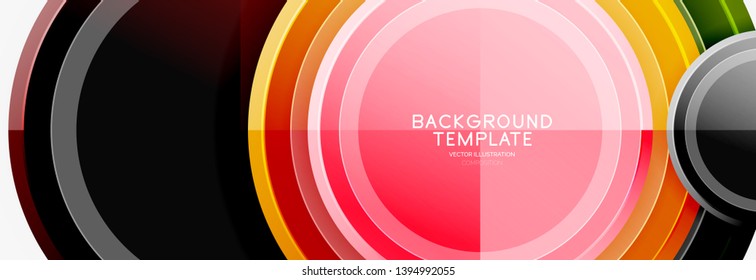 Circle geometric abstract background template for web banner, business presentation, branding, wallpaper. Vector design