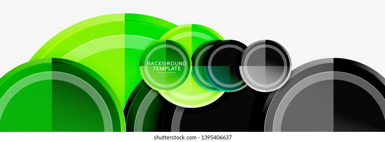 Circle geometric abstract background template for web banner, business presentation, branding, wallpaper. Vector design