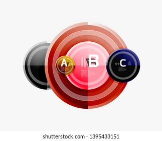 Circle geometric abstract background template for web banner, business presentation, branding, wallpaper. Vector design