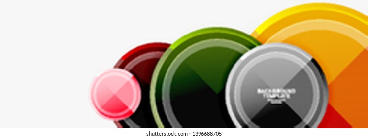 Circle geometric abstract background template for web banner, business presentation, branding, wallpaper. Vector design