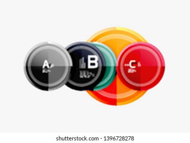 Circle geometric abstract background template for web banner, business presentation, branding, wallpaper. Vector design