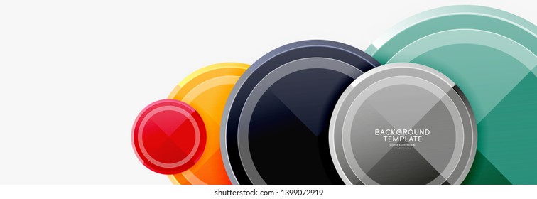 Circle geometric abstract background template for web banner, business presentation, branding, wallpaper. Vector design