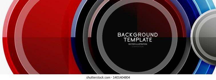 Circle geometric abstract background template for web banner, business presentation, branding, wallpaper. Vector design