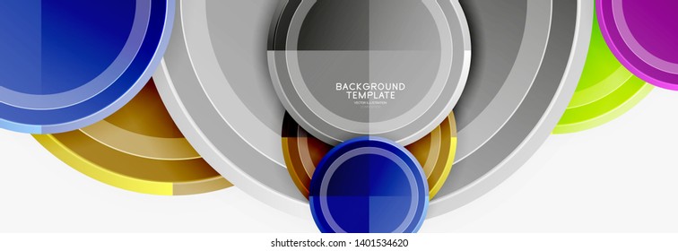 Circle geometric abstract background template for web banner, business presentation, branding, wallpaper. Vector design