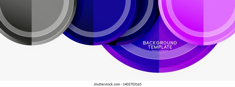 Plantilla de fondo abstracto geométrico circular para banner web, presentación de negocios, marca, fondo de pantalla. Diseño de vectores