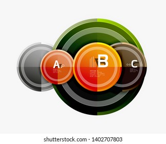 Circle geometric abstract background template for web banner, business presentation, branding, wallpaper. Vector design