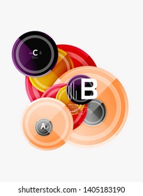 Circle geometric abstract background template for web banner, business presentation, branding, wallpaper. Vector design