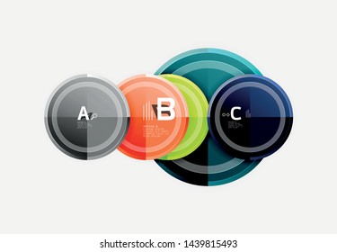 Circle geometric abstract background template for web banner, business presentation, branding, wallpaper. Vector design