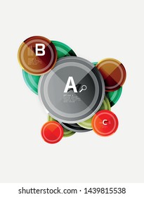 Circle geometric abstract background template for web banner, business presentation, branding, wallpaper. Vector design