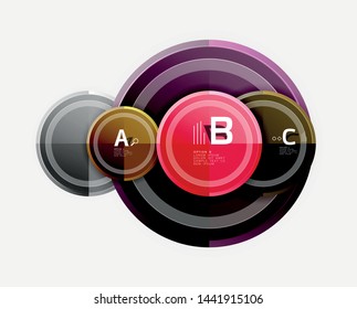 Circle geometric abstract background template for web banner, business presentation, branding, wallpaper. Vector design