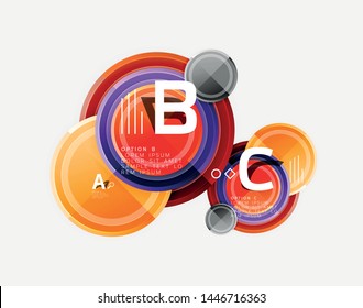 Plantilla de fondo abstracto geométrico circular para banner web, presentación de negocios, marca, fondo de pantalla. Diseño de vectores