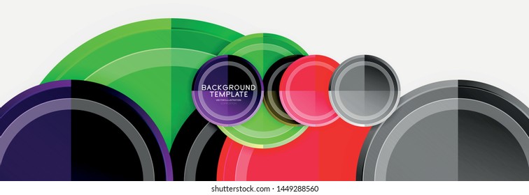 Plantilla de fondo abstracto geométrico circular para banner web, presentación de negocios, marca, fondo de pantalla. Diseño de vectores
