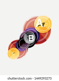 Circle geometric abstract background template for web banner, business presentation, branding, wallpaper. Vector design