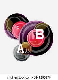 Circle geometric abstract background template for web banner, business presentation, branding, wallpaper. Vector design