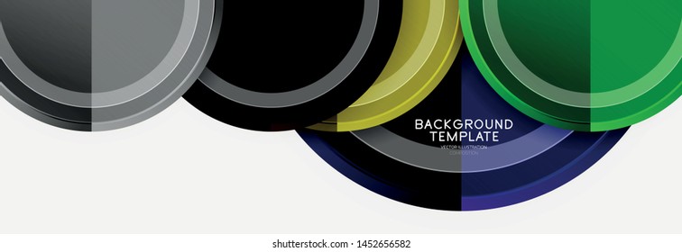 Modelo de plano de fundo abstrato geométrico círculo para banner web, apresentação de negócios, marca, papel de parede. Design vetorial