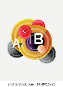 Circle geometric abstract background template for web banner, business presentation, branding, wallpaper. Vector design