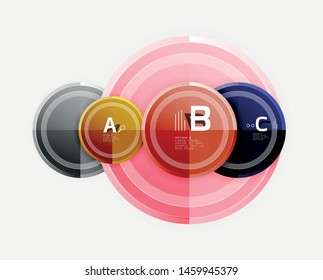 Circle geometric abstract background template for web banner, business presentation, branding, wallpaper. Vector design