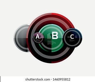 Plantilla de fondo abstracto geométrico circular para banner web, presentación de negocios, marca, fondo de pantalla. Diseño de vectores